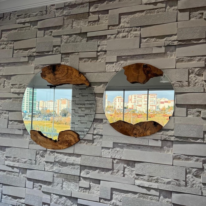 small wall mirror, wood framed round mirror, vintage wall decor, aesthetic room decor, live edge wall art, bathroom mirror, wooden mirror, mirror, burl wood wall mirror, wall mirror wood, round wall mirror wood, wall mirror, , wood framed mirror