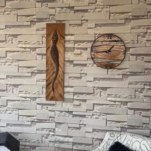 Wooden Carved Crocodile Sculpture, Unique Natural Wood Home Decor, Perfect for Living Room or Office
Large Size Crocodile Wood Sculpture, Wall Hanging Wooden Wall Art, Rustic Modern Home Decoration, Set of 3 Crocodile Wood Sculpture,3D Wall Decor