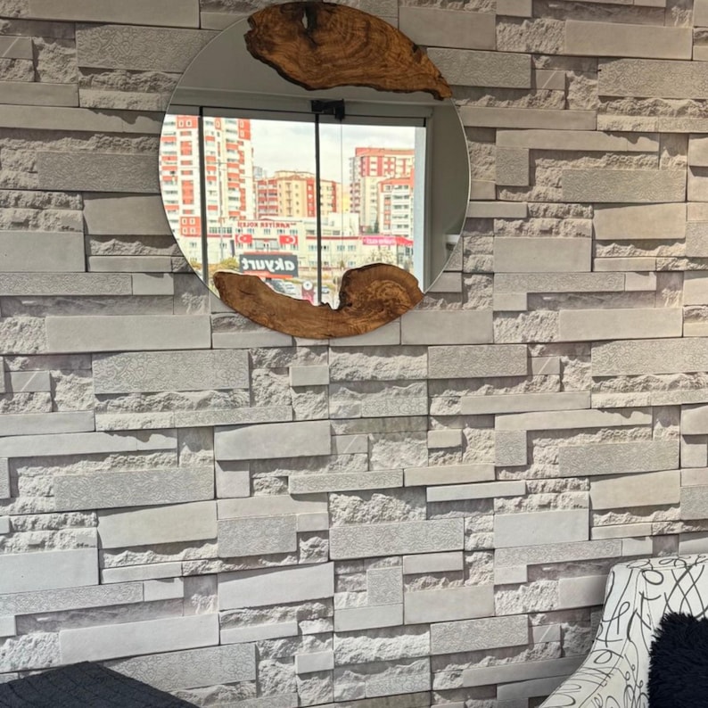 small wall mirror, wood framed round mirror, vintage wall decor, aesthetic room decor, live edge wall art, bathroom mirror, wooden mirror, mirror, burl wood wall mirror, wall mirror wood, round wall mirror wood, wall mirror, , wood framed mirror