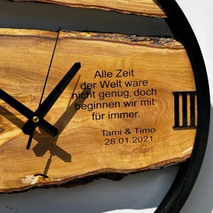 Personalized Wooden Wall Clock with Text, Anniversary Gift for Couples, Unique Couple Gift, Customizable Large Wooden Wall Clock with Text