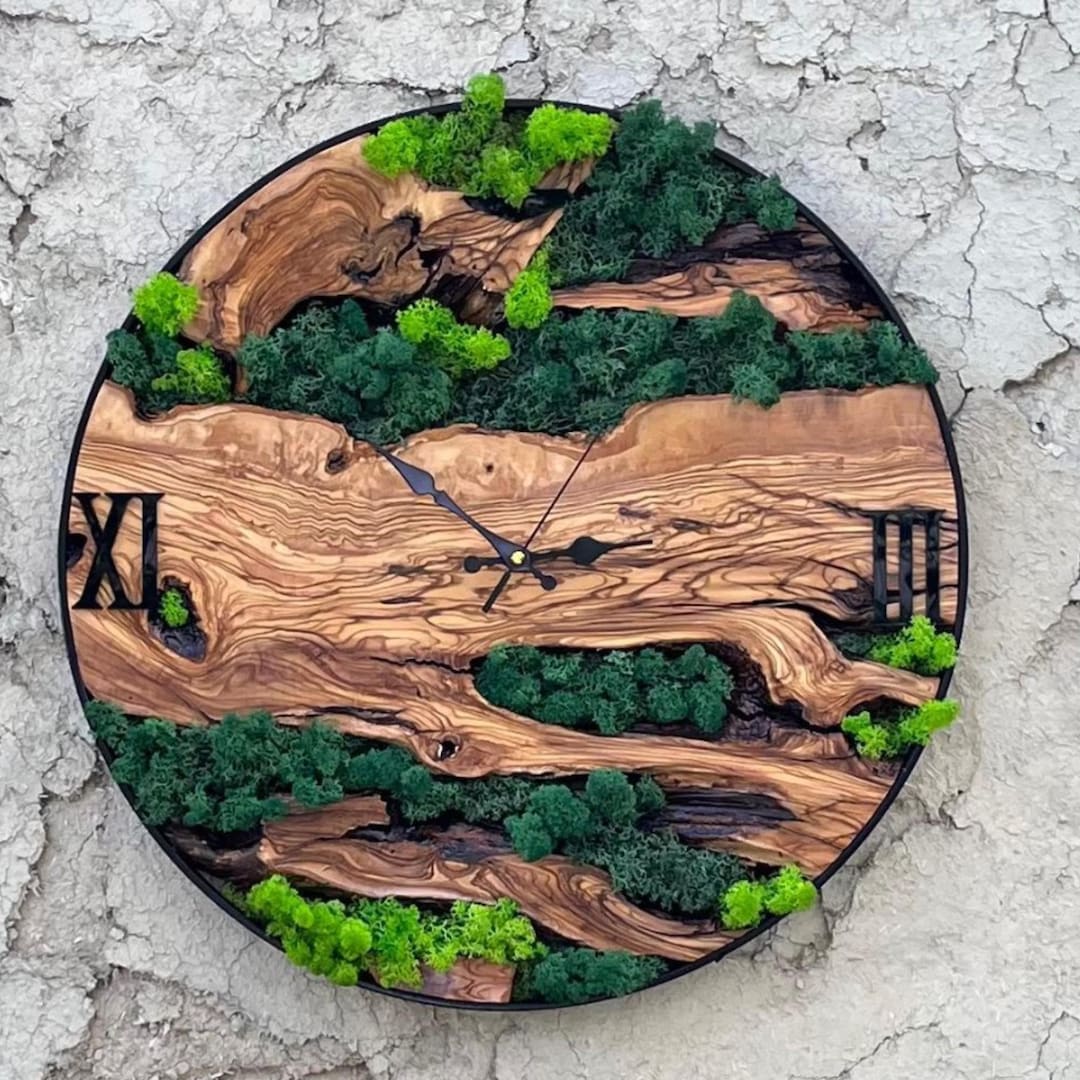 Rustic Wall Art for Living Room, Rustic Wood Slice Wall Clock With Wood ...