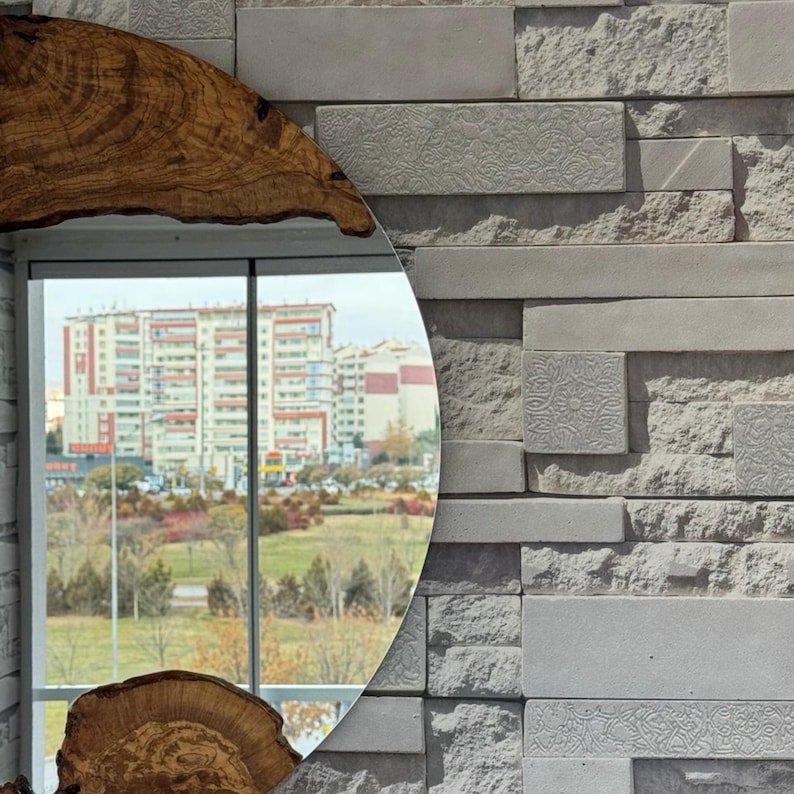 small wall mirror, wood framed round mirror, vintage wall decor, aesthetic room decor, live edge wall art, bathroom mirror, wooden mirror, mirror, burl wood wall mirror, wall mirror wood, round wall mirror wood, wall mirror, , wood framed mirror