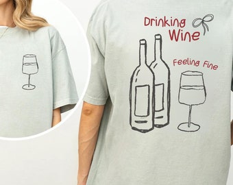 Wine Shirt Comfort Colors® Wine Lover T-shirt Gift Alcohol Backprint Tee Glass of Wine Shirt Funny Red Wine Tshirt Wine Graphic Tee