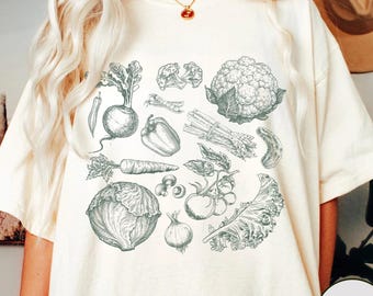Vegetables Shirt Comfor Colors Cottagecore Clothing Vegan Shirt For Gardening Mom Shirt Gift For Gardener Gifts Tomato Shirt With Vegetables