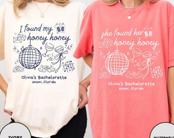 Disco Bachelorette Shirts Comfort Colors She Found Her Honey Honey Shirt Dancing Queens Bach Shirt Nightclub Hen Party Shirts