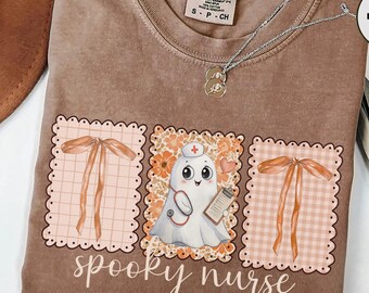 Halloween Nurse Shirt Comfort Colors Spooky Nurse Shirt Nurse Pumpkin Ghost Shirt Halloween Gift For Nurse Boo Boo Crew Shirt