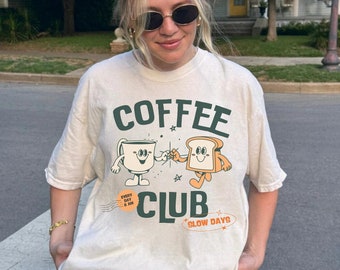 Coffee Club Shirt Comfort Colors® Coffee Lover Shirt Vintage Oversized Graphic Tee Breakfast Club Shirt Foodie Shirt Gift For Coffee Lover