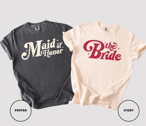 Bridal Party Shirts Comfort Colors Bride Bridesmaid Shirts, Getting Ready Outfit, Maid Matron Of Honor Shirt, Matching Bridesmaid Tee
