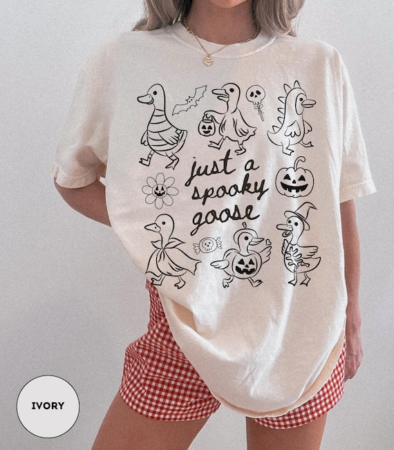 Halloween Goose Shirt Comfort Colors Halloween Stamps Shirt For Halloween Shirt Funny Spooky Season Shirt Trick Or Treat Shirt