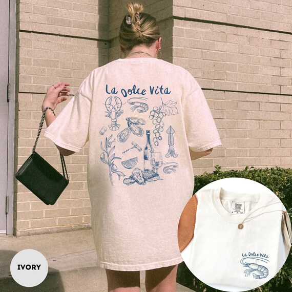 La Dolce Vita Shirt Comfort Colors® Italy Shirt Vintage Oversized Graphic Tee Foodie Shirt For Italy Vacation Tomato Girl Shirt Soft Girl