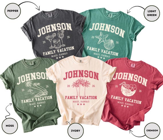 Family Beach Vacation Shirts, Matching Shirts For Family Trip, Family Summer Vacay Tees, Custom Family Name Shirt