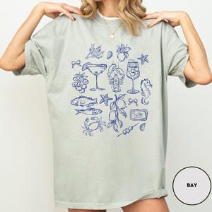 La Dolce Vita Shirt Comfort Colors® Italian Summer Shirt Vintage Foodie Shirt With Sardines T-Shirt Tomato Girl Style Ocean Inspired Shirt image 2