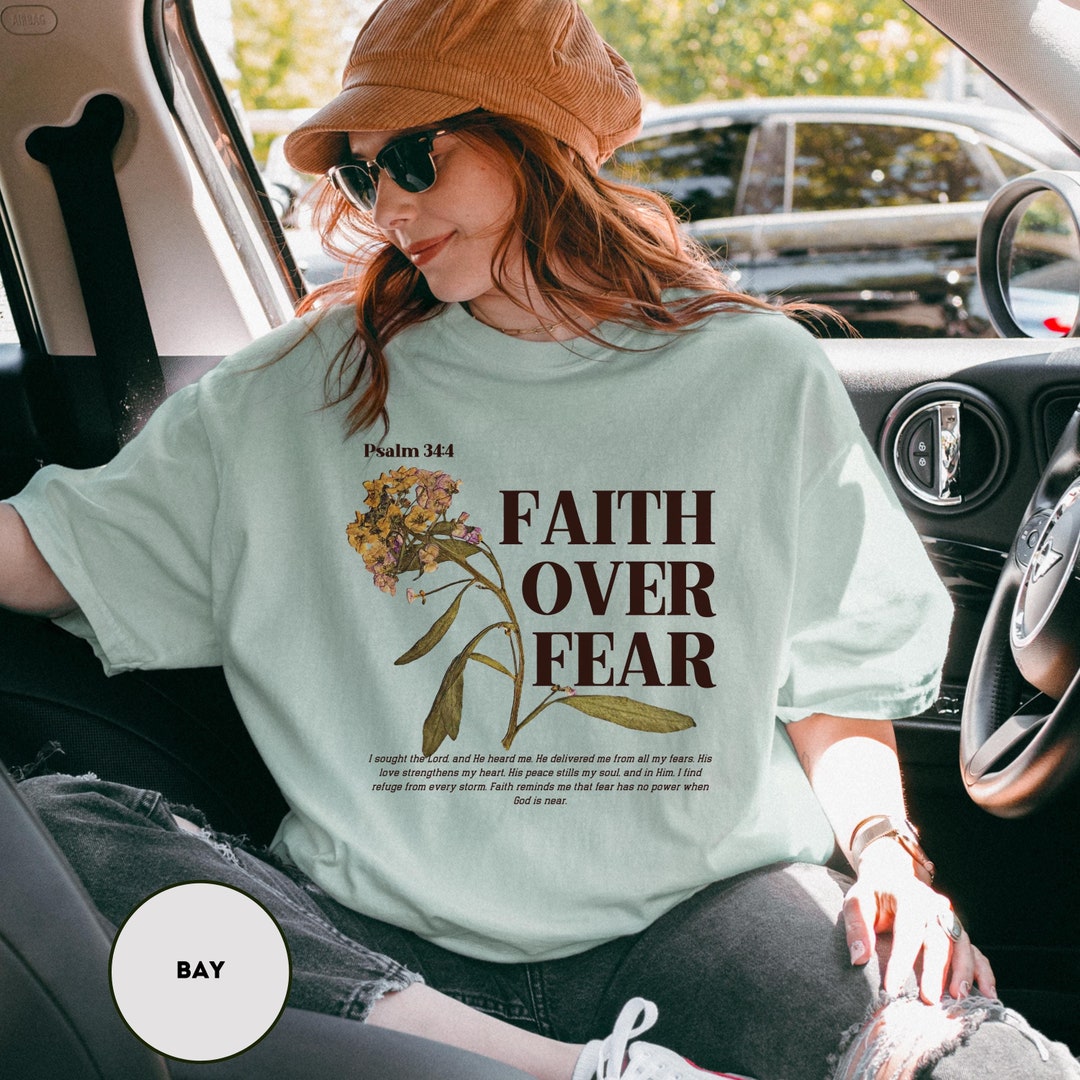 Faith Over Fear Shirt Bible Verse Shirt Gift for Christian Shirt for ...