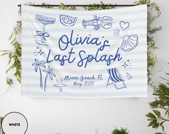 Bannière Beach Bachelorette Last Toast on the Coast Panneau de bienvenue Last Splash Bannière Bach Charleston Bachelorette toile de fond Bachelorette côtière
