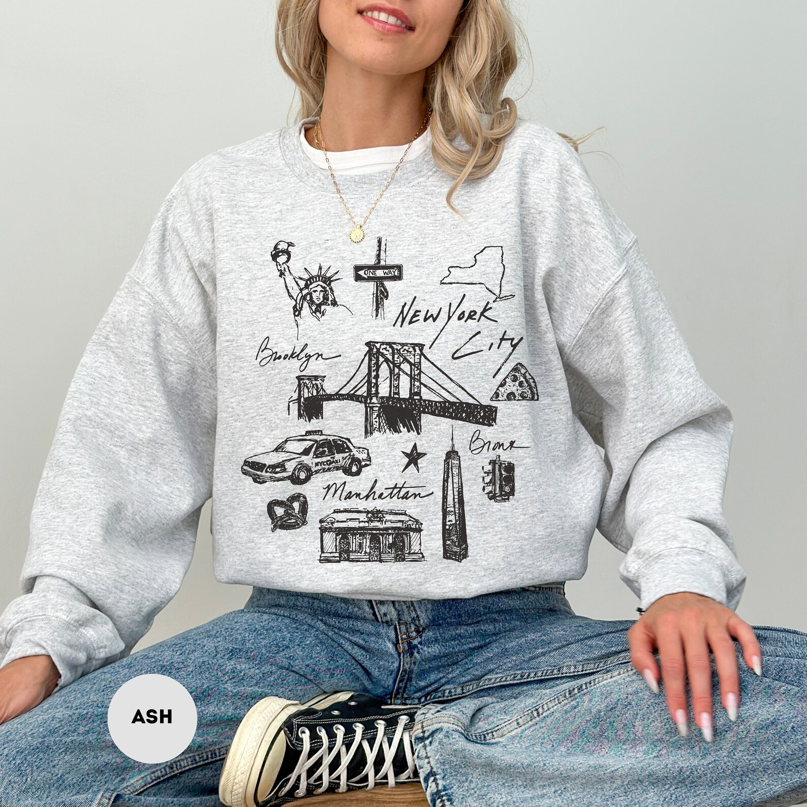 New York back  Print sweater main image 1