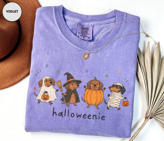 Halloween Dachshund Shirt, Comfort Colors Fall Shirt, Doxie Halloween T-Shirt, Fall Dog Shirt, Dog Spooky Season