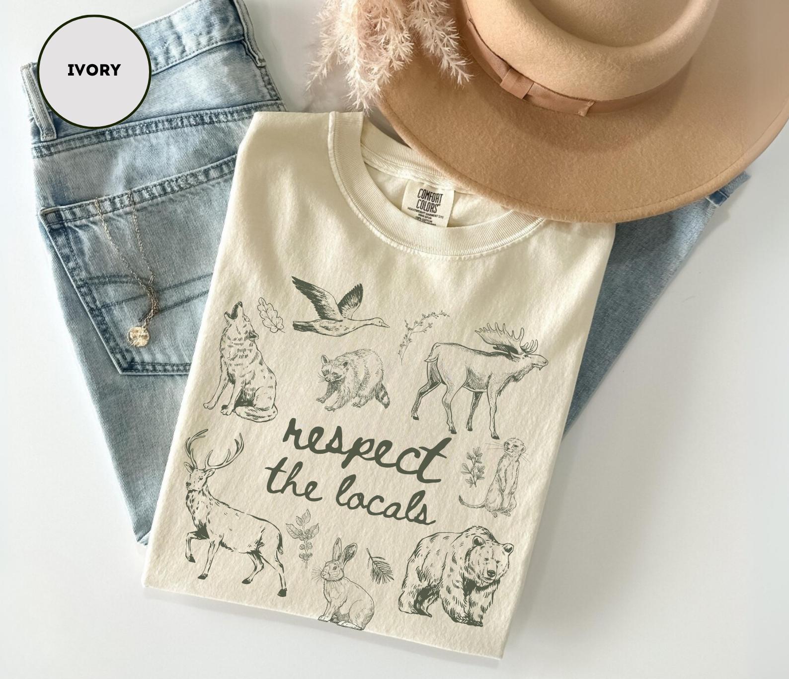 Respect The Locals Shirt Wildlife Shirt Comfort Colors For Granola Girl Gift With Wild Animals Shirt Woodland Animals Shirt Outdoor Shirt