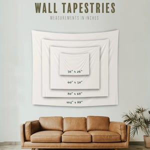 Peut inclure: Quatre tapisseries murales blanches de diff&eacute;rentes tailles avec des mesures en pouces&nbsp;: 36&nbsp;x&nbsp;26&nbsp;pouces, 60&nbsp;x&nbsp;50&nbsp;pouces, 80&nbsp;x&nbsp;68&nbsp;pouces et 104&nbsp;x&nbsp;88&nbsp;pouces.