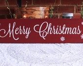 Merry Christmas Sign, Snowflakes, Holiday Decor, Mantel Decor, Christmas Sign, Christmas Decoration, Christmas Decor, Wooden Sign