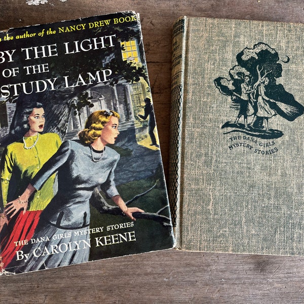Vintage Dana Girls Mystery Stories Books, By the Light of the Study Lamp, The Secret of the Lone Tree Cottage 1934