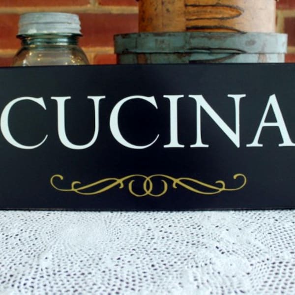 CUCINA Wood Sign for Italian Kitchen Wall Decor Italy Italian Family Kitchen