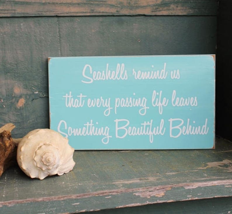 Seashells Wood Sign Wall Decor Coastal Decor Beach Wall Etsy
