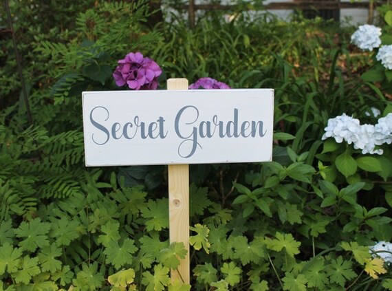 secret garden signs, secret garden wood sign hand painted for garden or yard sign | etsy, Design ideen