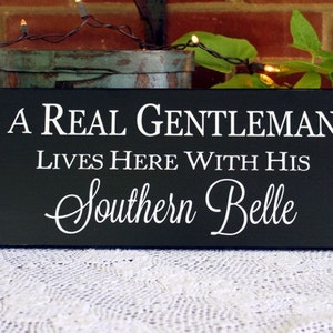 Southern Sign / Gentleman and Southern Belle Live Here / Wood Sign / From the South /  Signs with Sayings / Southern Living