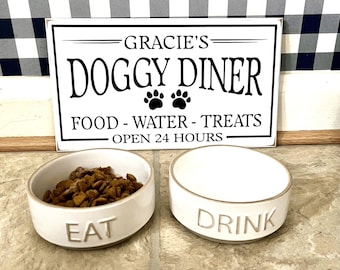 Doggy Diner Personalized Dog Food and Drink Station