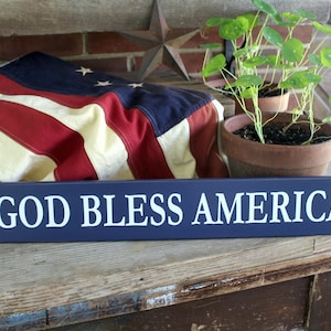 God Bless America, Painted Wood Sign, Patriotic, 4th of July, Americana, American Home, Handcrafted