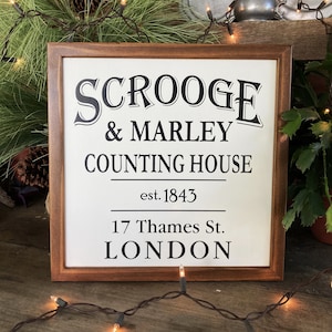 Christmas Sign / Scrooge and Marley Counting House / Christmas Carol / Christmas Decor / Christmas Memories / Humbug / Housewarming Gift