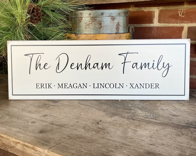 Personalized Family Name Sign Gift for Family or Friends Custom Family Name Wood Sign