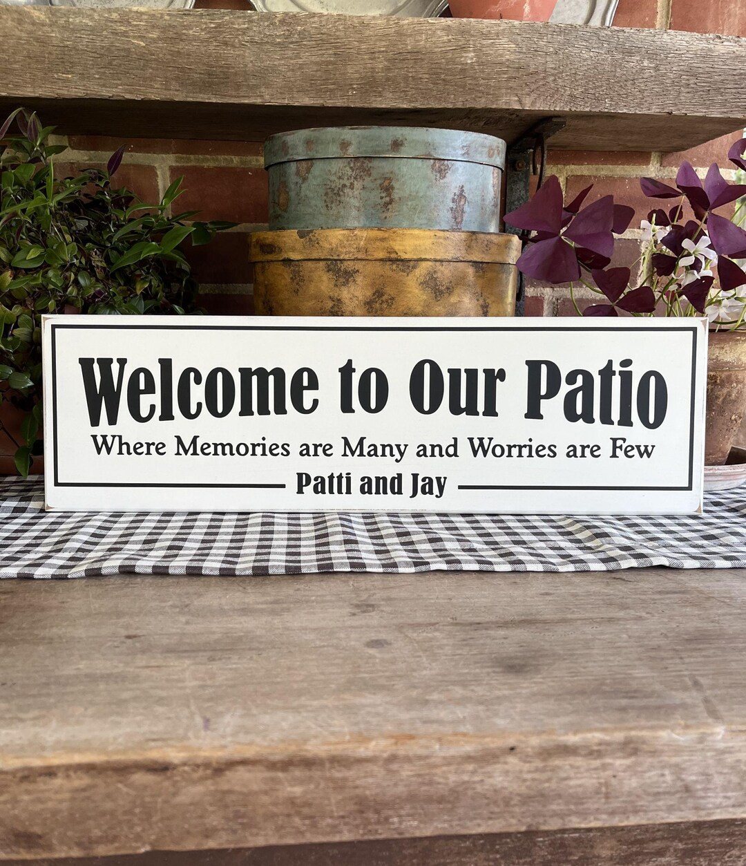 Welcome to Our Patio Sign Personalized - Patio - Porch - Custom Wood ...