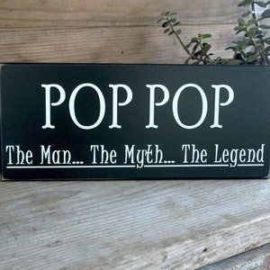 Grandfather Sign / Pop Pop / The Man The Myth The Legend / Personalized Grandfather Gift / Family Sign / Grandparent Gift image 2