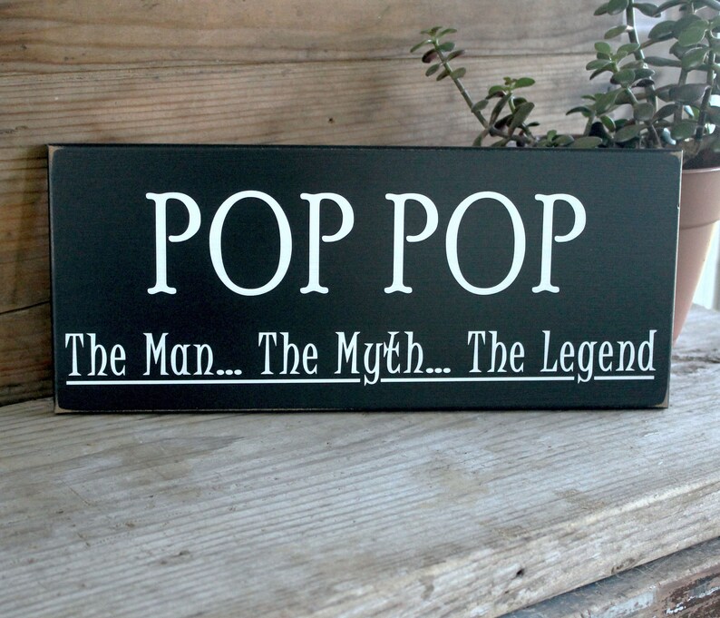 Grandfather Sign / Pop Pop / The Man The Myth The Legend / Personalized Grandfather Gift / Family Sign / Grandparent Gift image 2