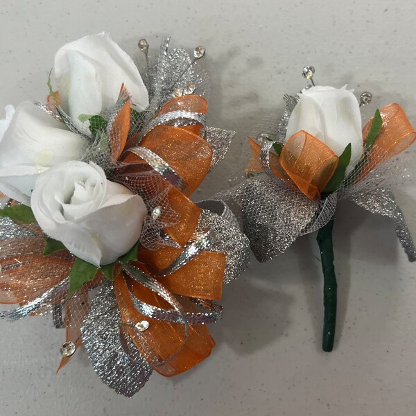 Orange Corsage Etsy