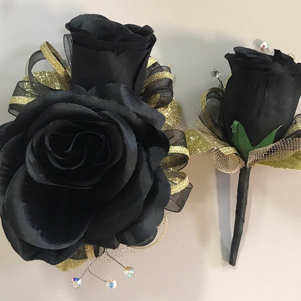 Black Rose Gold Corsages & Boutonnières Anniversary Prom Anniversary Formal