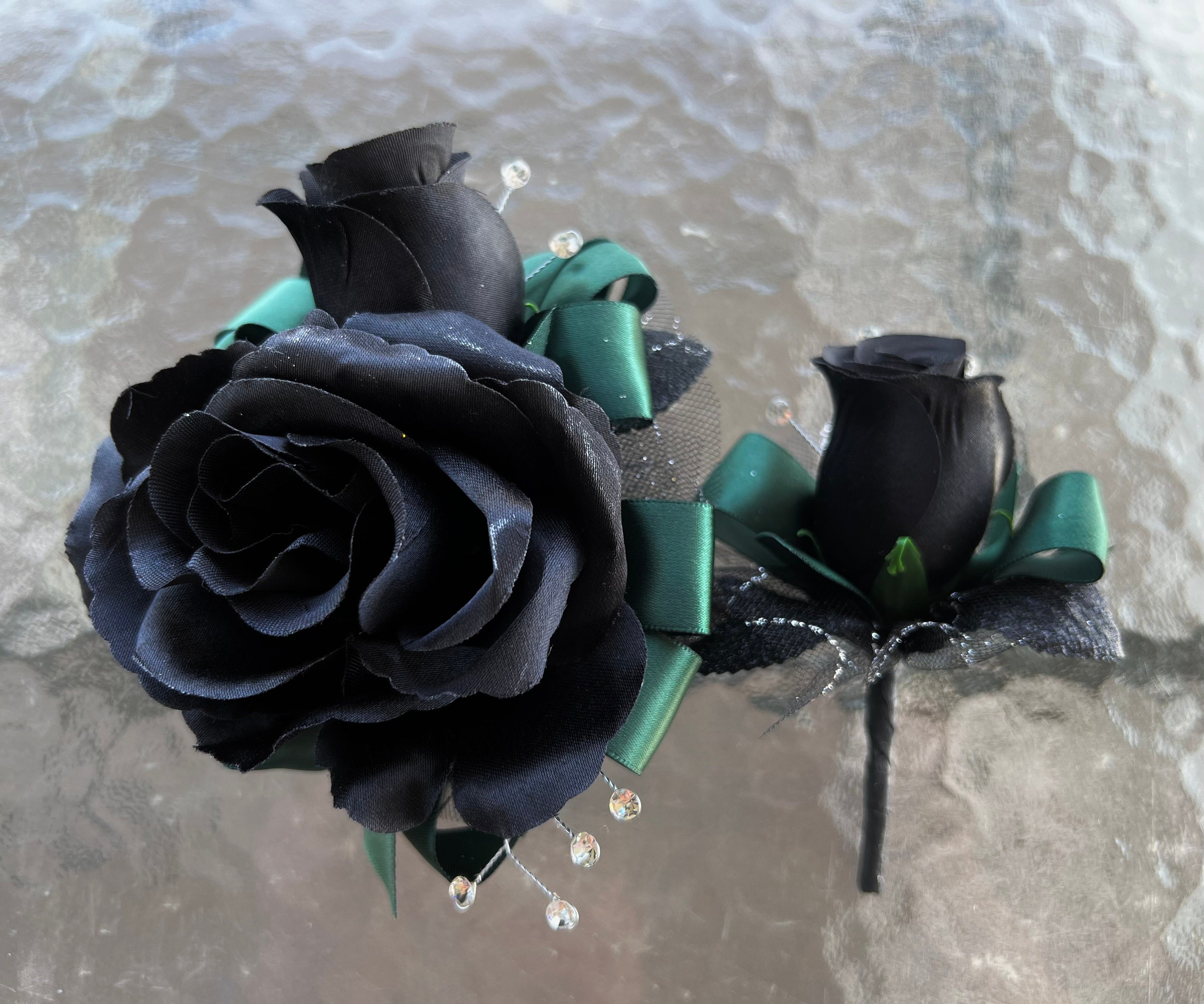 Black rose cheap corsage prom