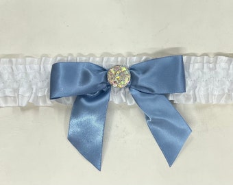 Dusty Blue Bridal Garter & Toss Set