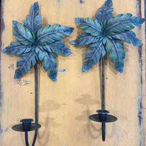 Pair of Vintage Palm Tree Sconces/Candle Holders