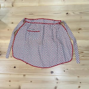 Vintage Handmade Red, White, and Black Apron