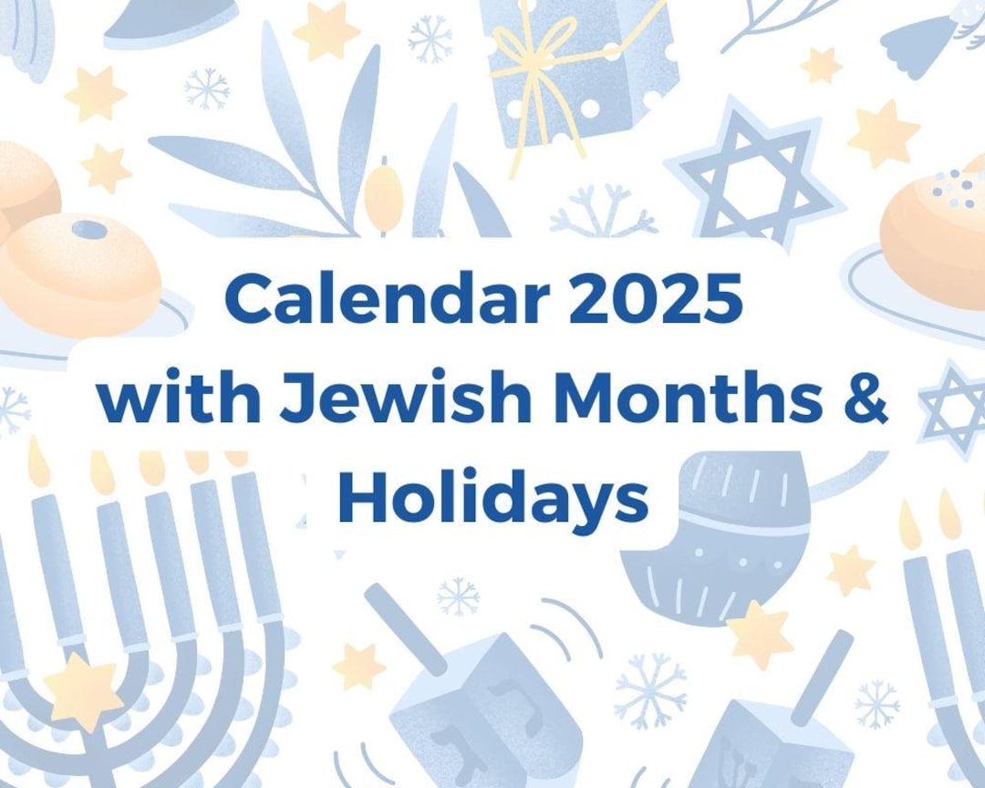 2025 Poster Hebrew Calendar With Jewish Holidays Printable Jewish Months Learn Hebrew With