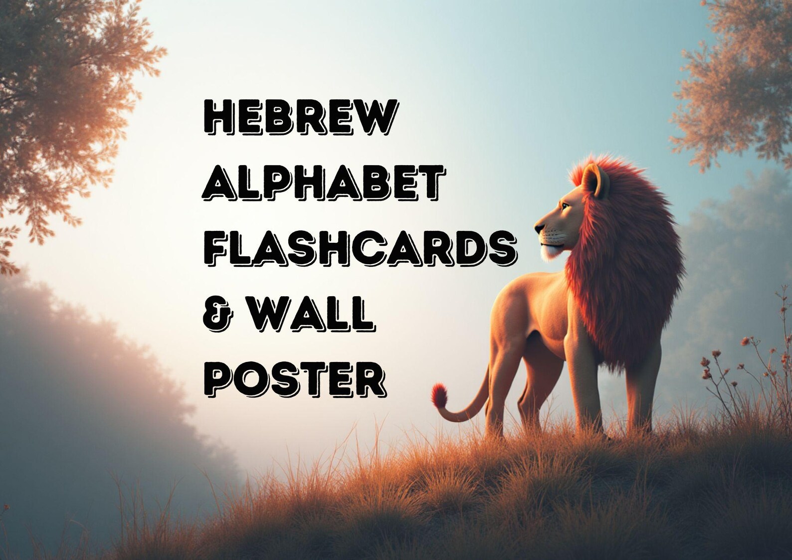 Hebrew Alphabet Flashcards & Poster: Educational Decor (digital
