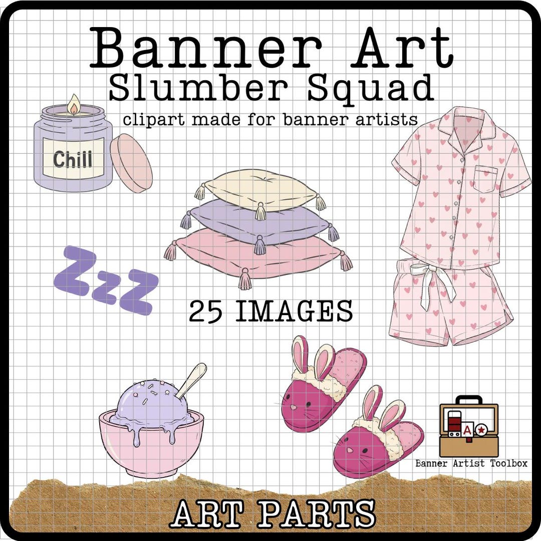 Slumber Squad Clipart Bundle – Sleepover Party Clipart & Girls Night ...