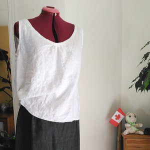 Linen tank top.  Linen camisole. Loose top. White or Black Cami. Made to order.
