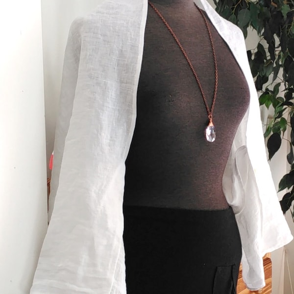 Linen Shrug.  Wedding Wrap.  Summer shrug. White Linen. Black Linen. Linen Clothing.  Free shipping. Made to Order.  Jtrove.  Custom size.