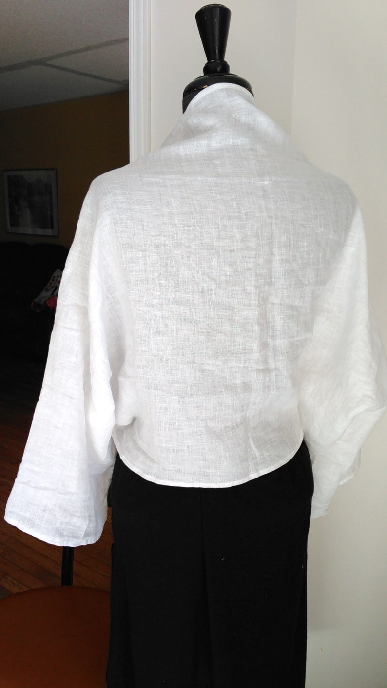 Linen Shrug. Wedding Wrap. Summer Shrug. White Linen. Black Etsy