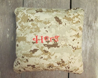 Army, Navy, Air Force, Marines Military pillow cover "HERS", Military Wife gifts, Military gifts