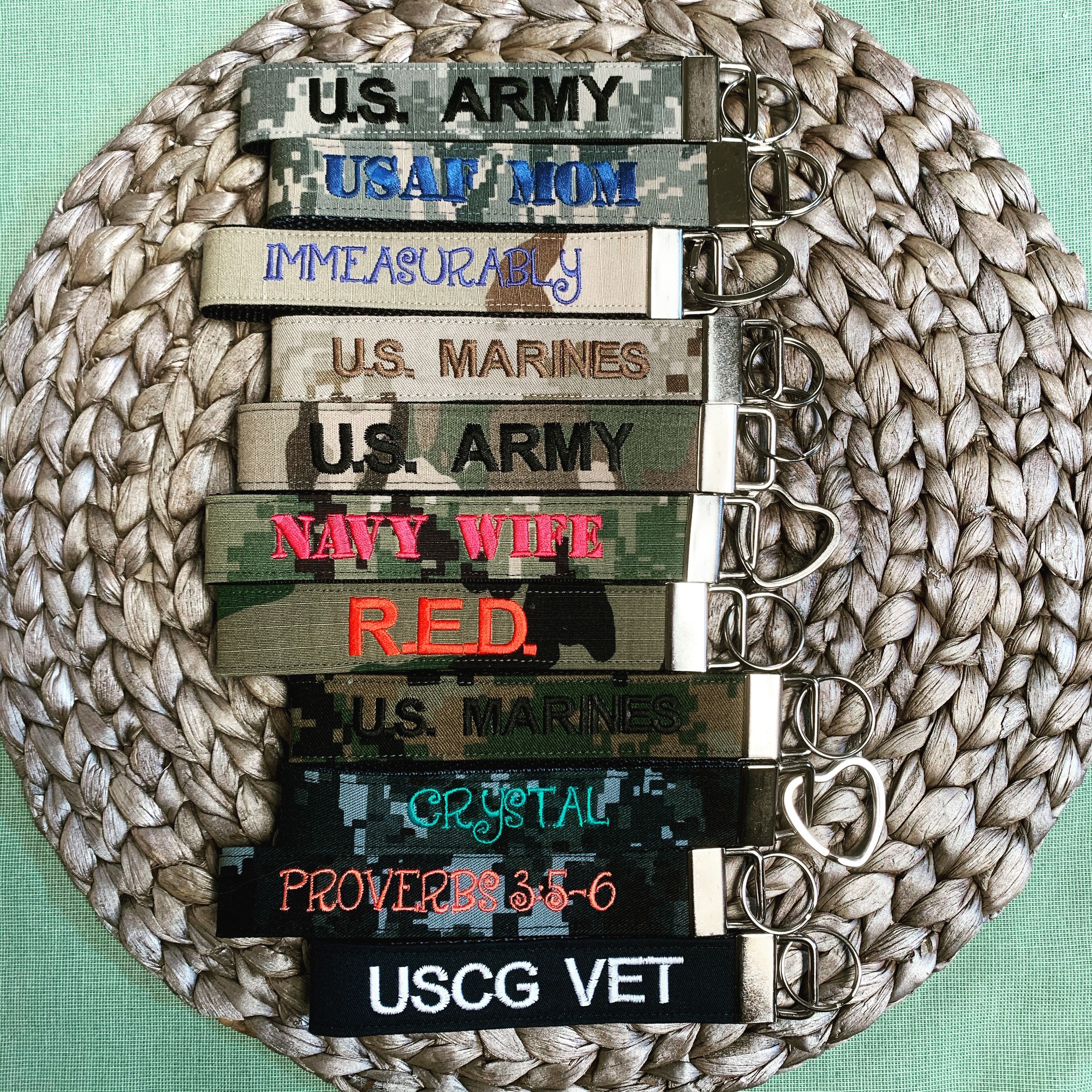 Army Mom Customizable ACU Name Tape Key Chain – MotherProud