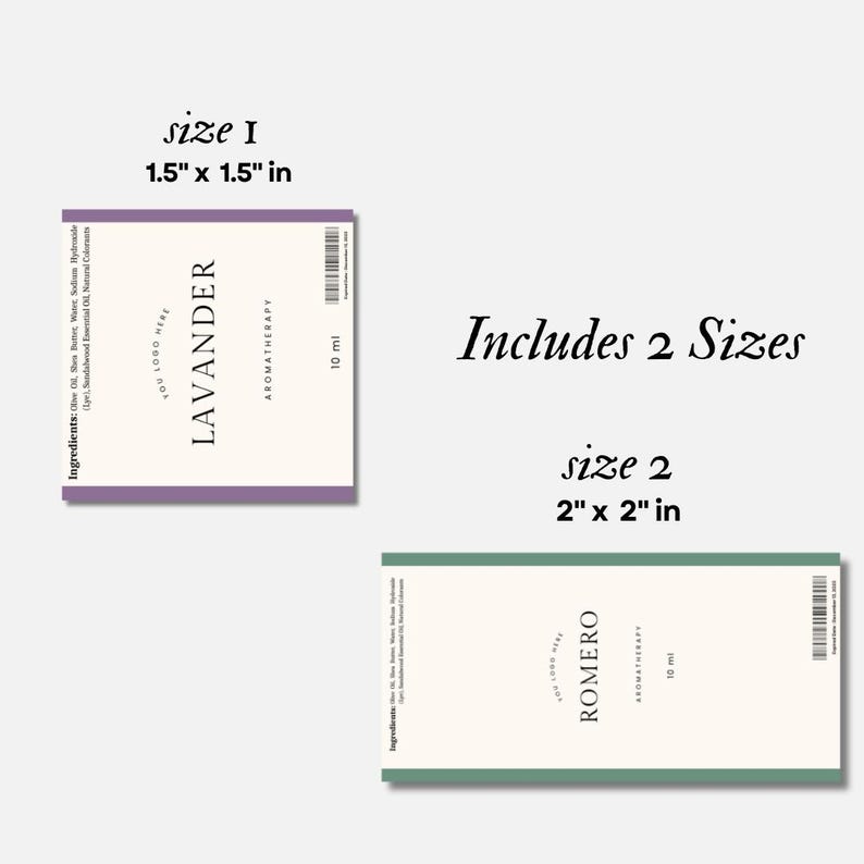 10ml Essential Oil Roller Bottle Labels | Editable Canva Template ...